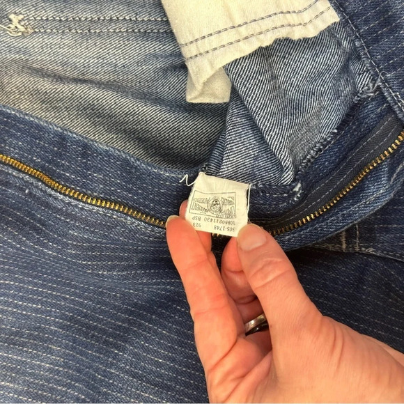 Vintage 1980s Lee Riders jeans railroad striped denim women's 18 high waisted - Picture 8 of 10